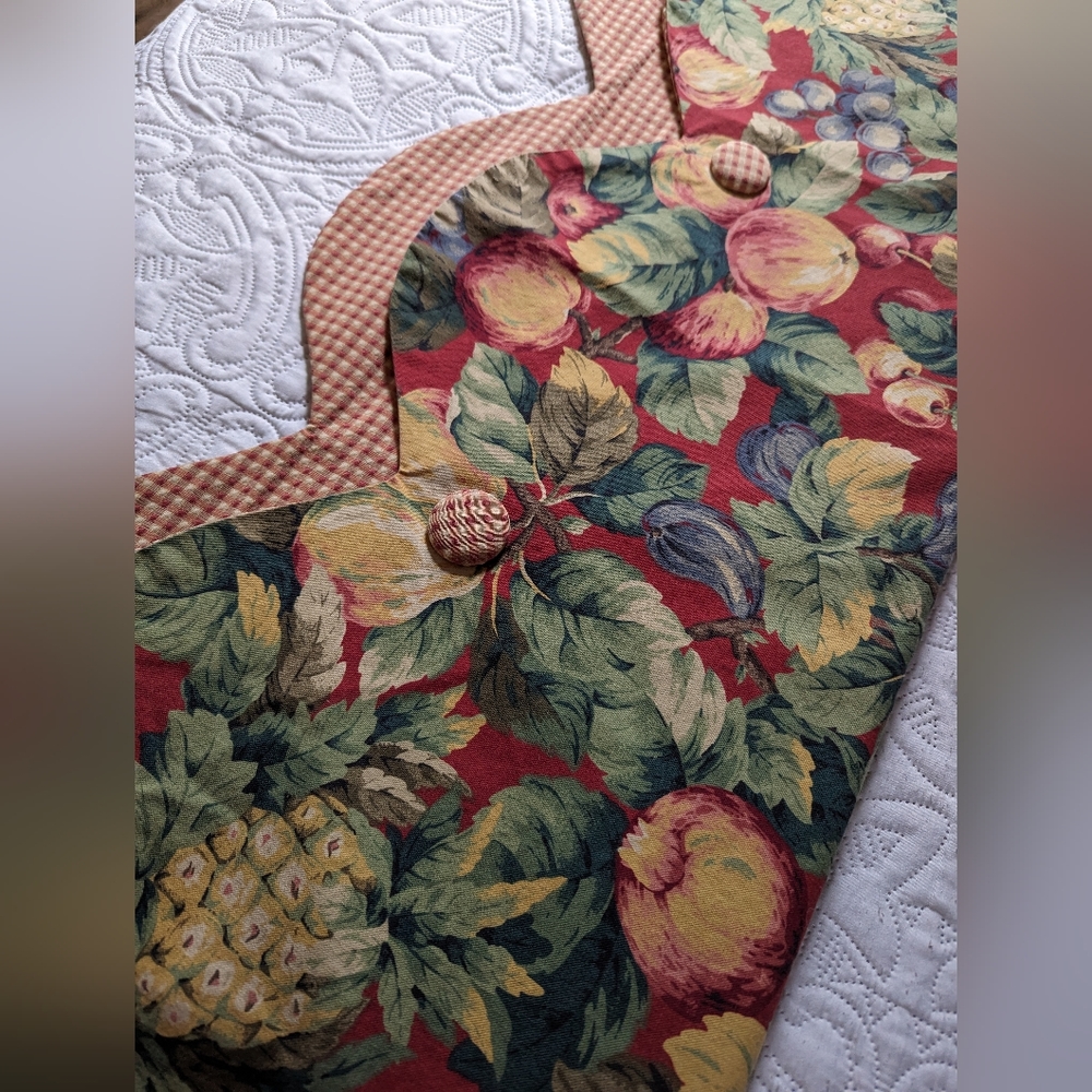 Custom valance/curtain fold over style floral fruit